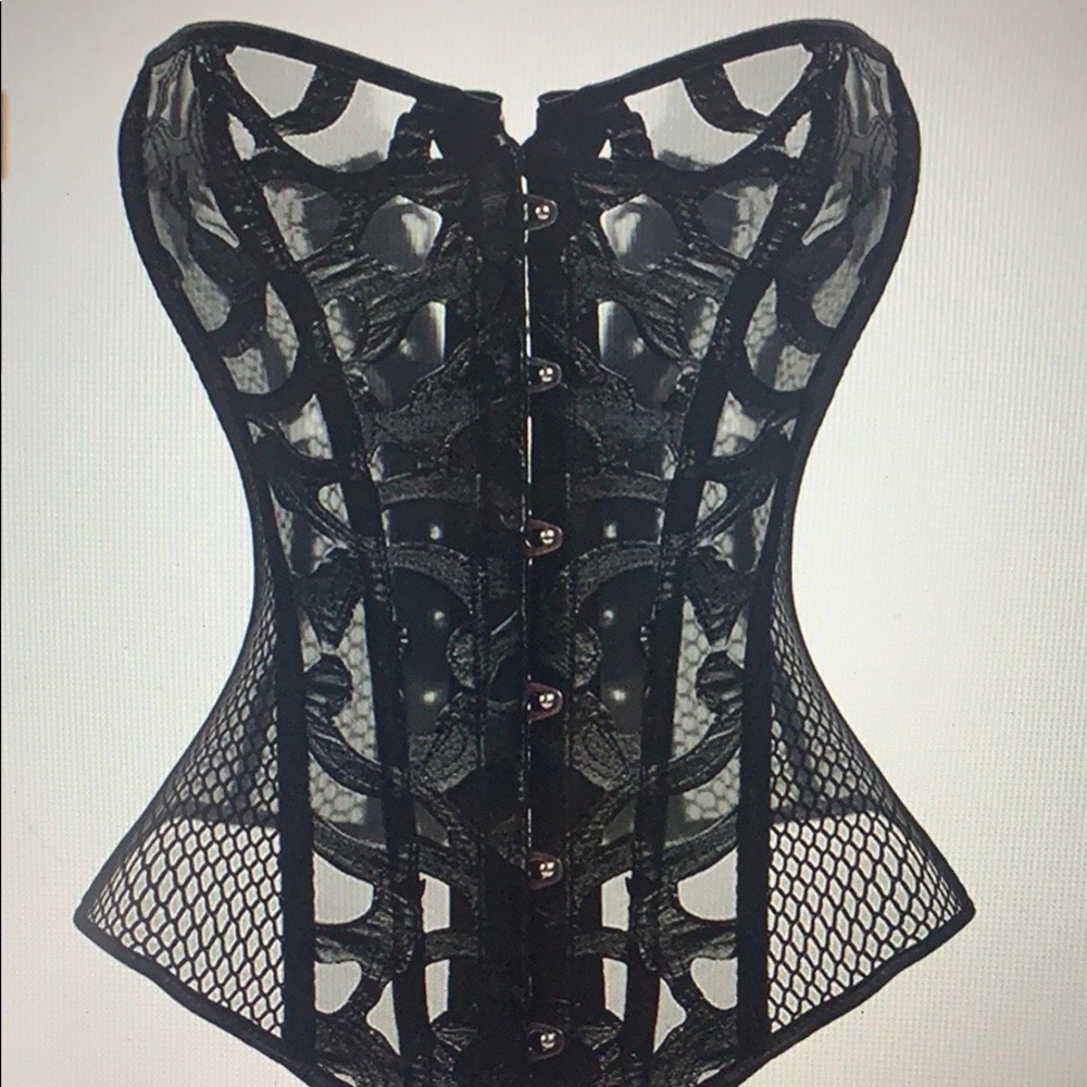 Black Lace Up Bustier Corset Top